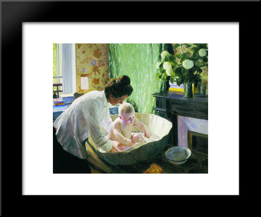 Morning 20x24 Black Modern Wood Framed Art Print Poster by Kustodiev, Boris