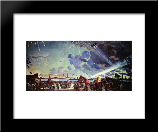 Night Celebration On The Neva 20x24 Black Modern Wood Framed Art Print Poster by Kustodiev, Boris