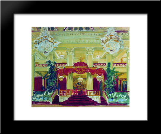 Nobility Assembly Hall In St. Petersburg 20x24 Black Modern Wood Framed Art Print Poster by Kustodiev, Boris