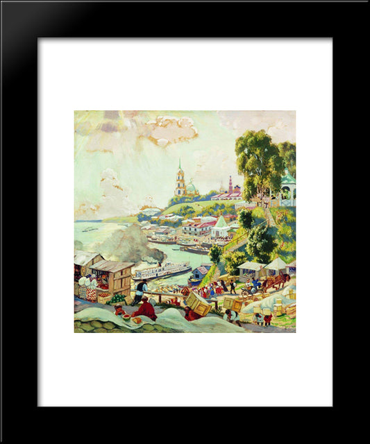 On The Volga 20x24 Black Modern Wood Framed Art Print Poster by Kustodiev, Boris