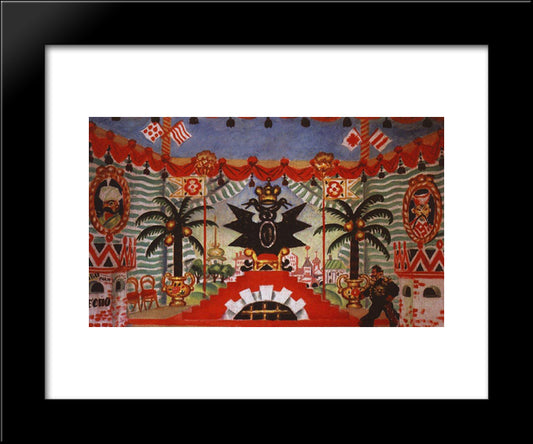 Palace, A Sketch For E. Zamyatin'S Play, 'The Flea' 20x24 Black Modern Wood Framed Art Print Poster by Kustodiev, Boris