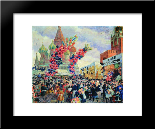 Palm Sunday Near The Spassky Gate On The Red Square In Moscow 20x24 Black Modern Wood Framed Art Print Poster by Kustodiev, Boris