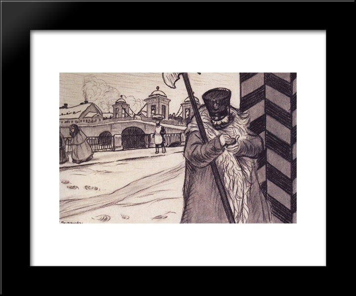 Policeman 20x24 Black Modern Wood Framed Art Print Poster by Kustodiev, Boris