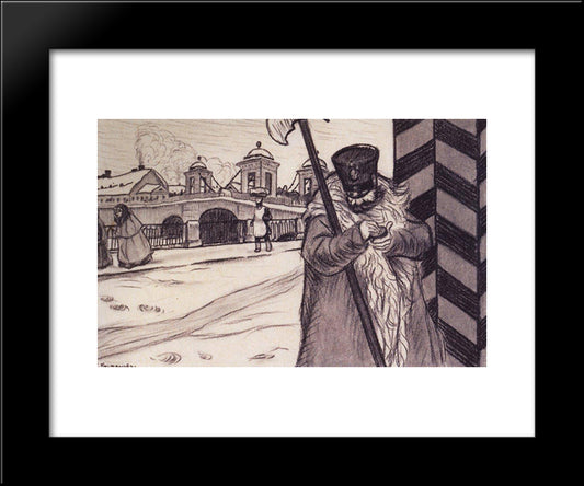Policeman 20x24 Black Modern Wood Framed Art Print Poster by Kustodiev, Boris