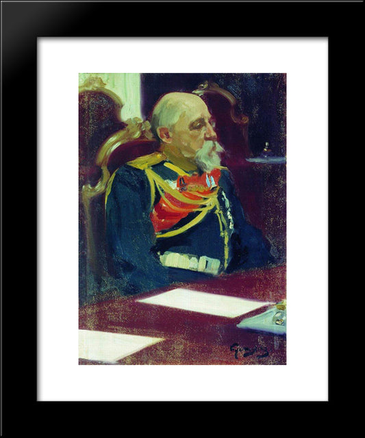 Portrait Of A Governor-General Of Finland N.I. Bobrikov 20x24 Black Modern Wood Framed Art Print Poster by Kustodiev, Boris