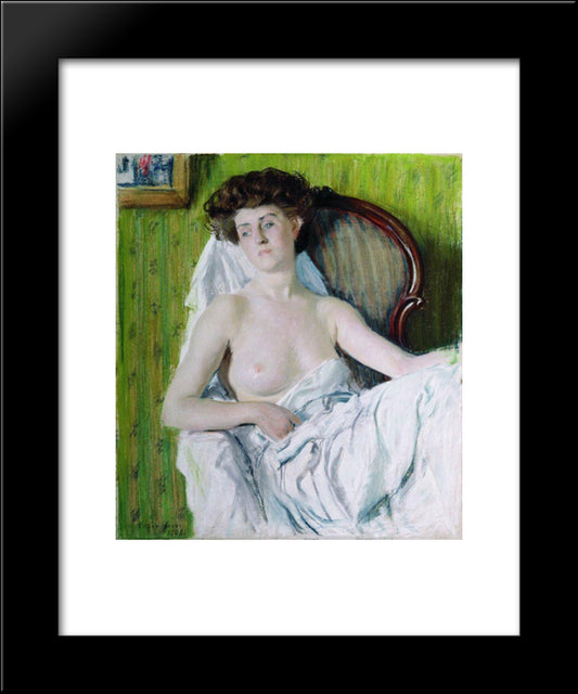 Portrait Of A Lady. Model 20x24 Black Modern Wood Framed Art Print Poster by Kustodiev, Boris