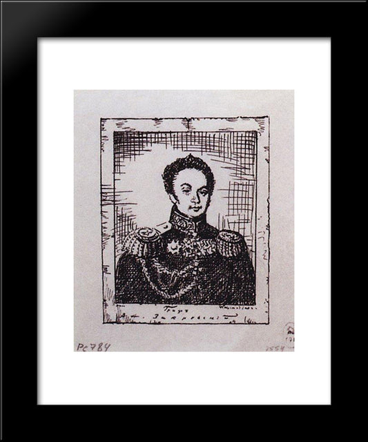 Portrait Of A Man 20x24 Black Modern Wood Framed Art Print Poster by Kustodiev, Boris