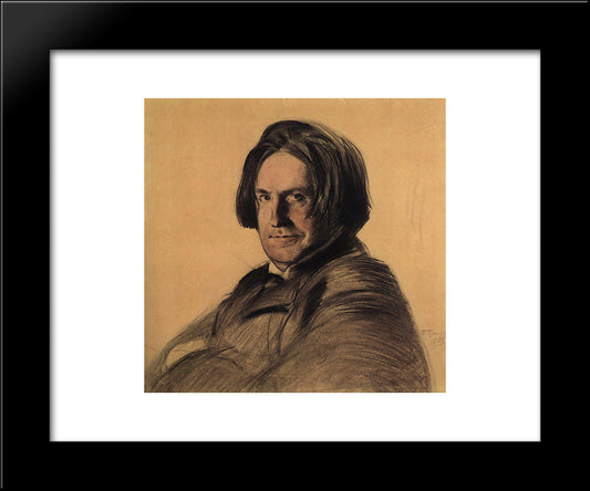 Portrait Of A Singer I.V. Ershov 20x24 Black Modern Wood Framed Art Print Poster by Kustodiev, Boris