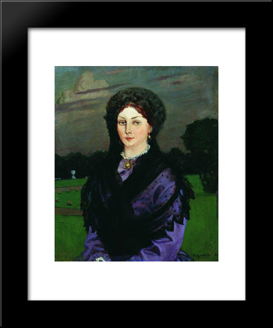 Portrait Of A Woman 20x24 Black Modern Wood Framed Art Print Poster by Kustodiev, Boris