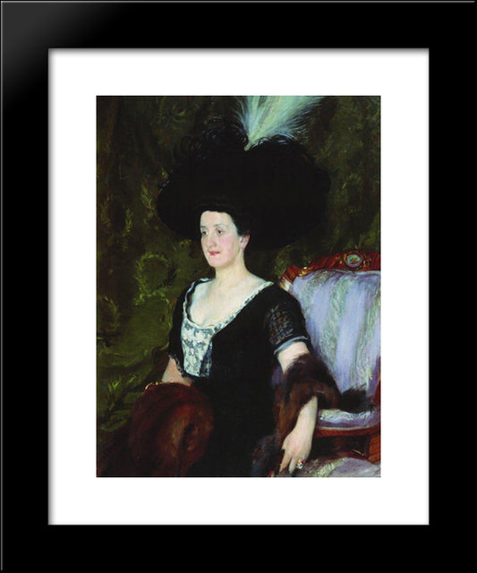 Portrait Of A Woman (A.V. Rzhevuskaya) 20x24 Black Modern Wood Framed Art Print Poster by Kustodiev, Boris