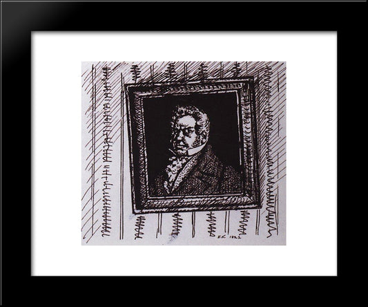 Portrait Of Barin Laputin 20x24 Black Modern Wood Framed Art Print Poster by Kustodiev, Boris
