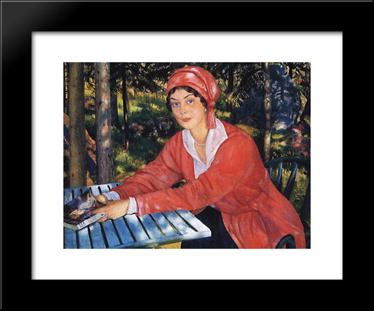 Portrait Of Countess Grabowska 20x24 Black Modern Wood Framed Art Print Poster by Kustodiev, Boris