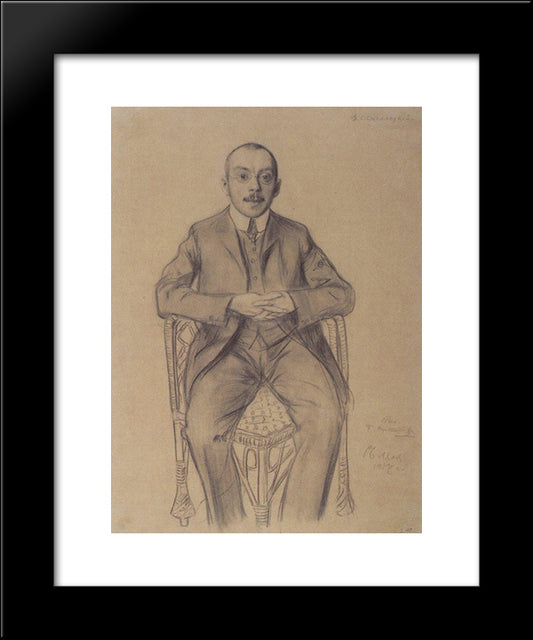 Portrait Of D.S. Stelletsky 20x24 Black Modern Wood Framed Art Print Poster by Kustodiev, Boris
