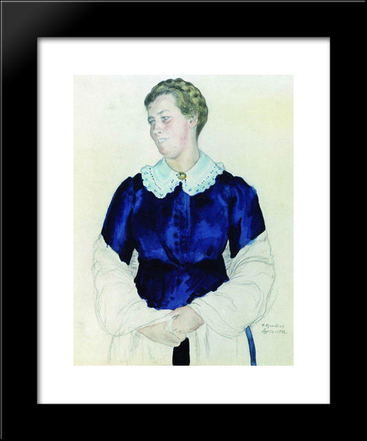 Portrait Of Elizabeth Mikhailovna Botkina 20x24 Black Modern Wood Framed Art Print Poster by Kustodiev, Boris