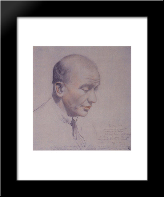 Portrait Of F.F. Notgaft 20x24 Black Modern Wood Framed Art Print Poster by Kustodiev, Boris