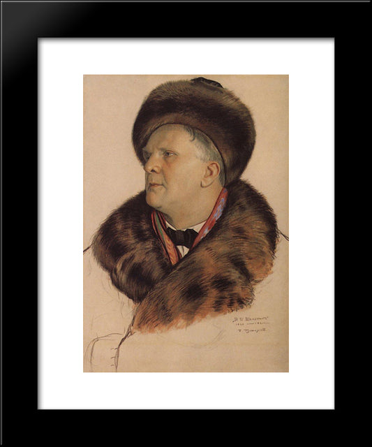 Portrait Of F.I. Chaliapin 20x24 Black Modern Wood Framed Art Print Poster by Kustodiev, Boris