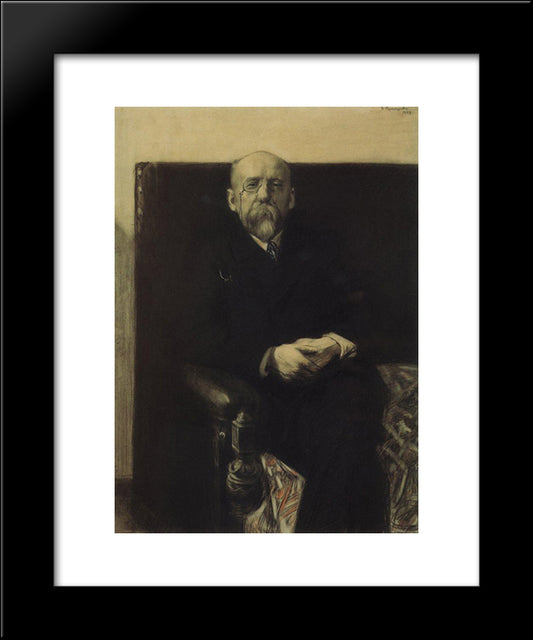 Portrait Of F.K. Sologub 20x24 Black Modern Wood Framed Art Print Poster by Kustodiev, Boris