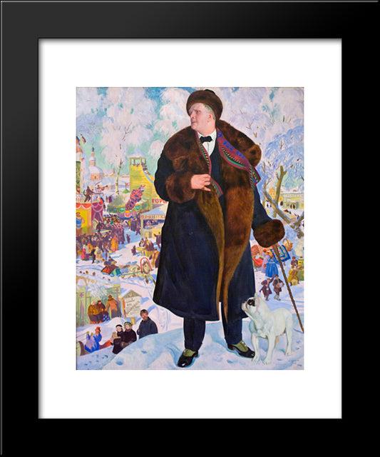 Portrait Of Fyodor Chaliapin 20x24 Black Modern Wood Framed Art Print Poster by Kustodiev, Boris