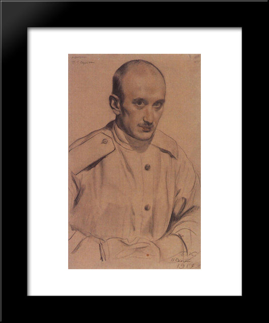 Portrait Of G.S. Vereisky 20x24 Black Modern Wood Framed Art Print Poster by Kustodiev, Boris