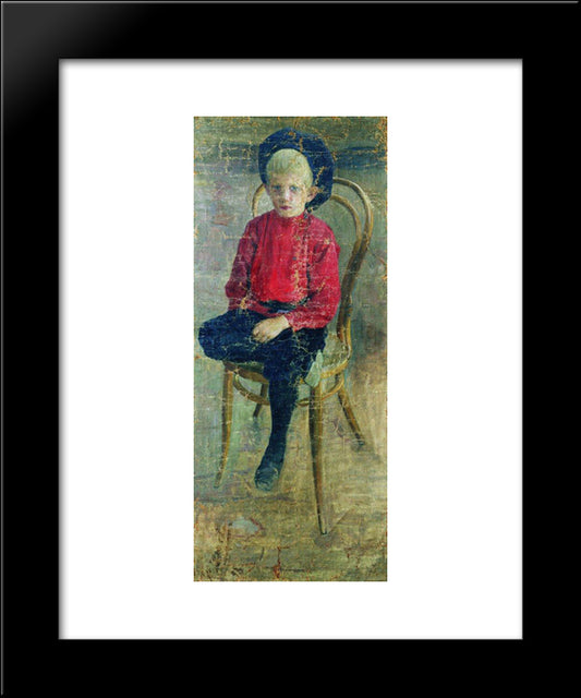 Portrait Of Gury Nikolaevich Smirnov, A Cousin Of The Artist 20x24 Black Modern Wood Framed Art Print Poster by Kustodiev, Boris