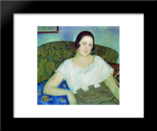 Portrait Of I. Ivanova 20x24 Black Modern Wood Framed Art Print Poster by Kustodiev, Boris