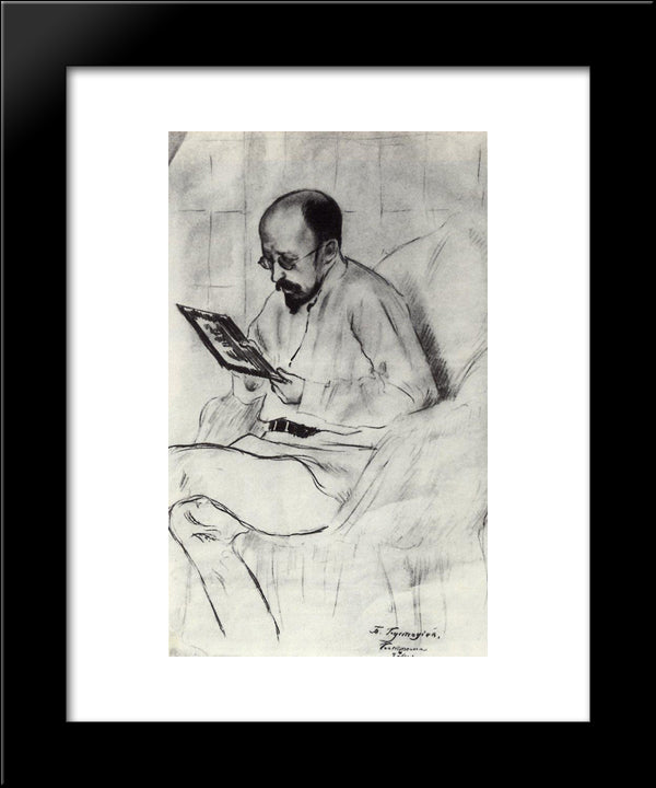 Portrait Of I.A. Ryazanovsky 20x24 Black Modern Wood Framed Art Print Poster by Kustodiev, Boris