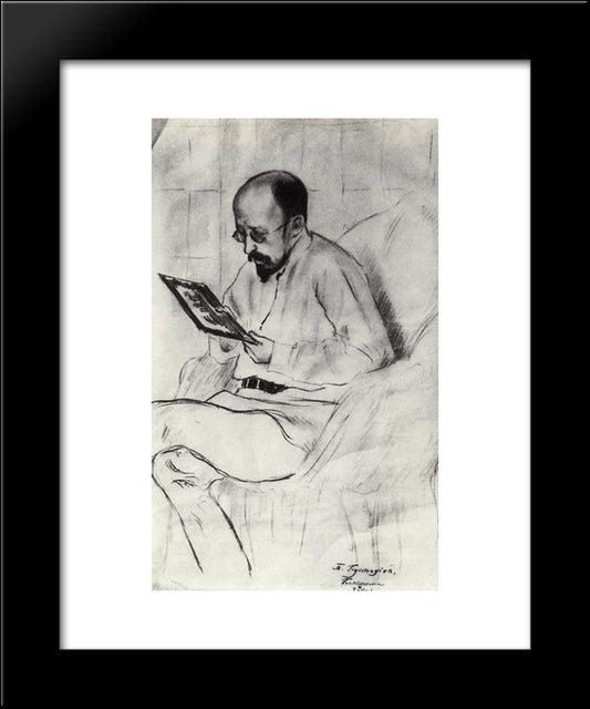 Portrait Of I.A. Ryazanovsky 20x24 Black Modern Wood Framed Art Print Poster by Kustodiev, Boris