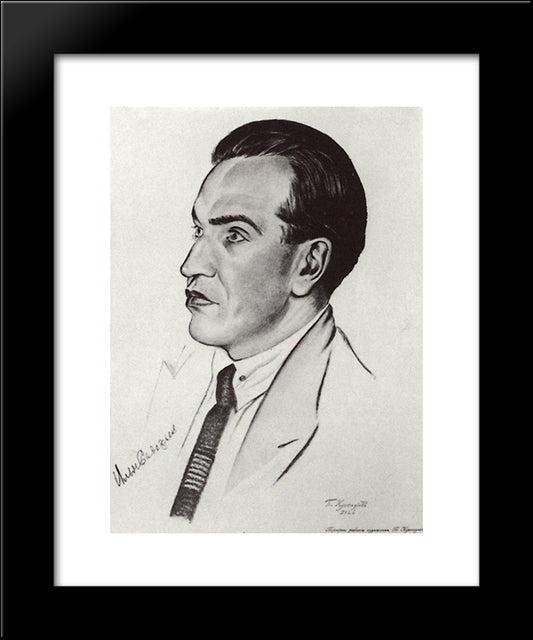 Portrait Of I.I. Sadofev 20x24 Black Modern Wood Framed Art Print Poster by Kustodiev, Boris