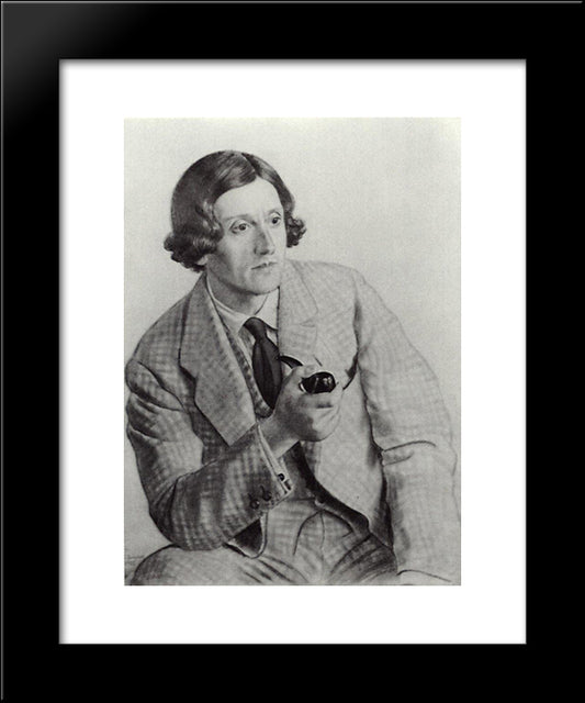 Portrait Of Isaak Izrailevich Brodsky 20x24 Black Modern Wood Framed Art Print Poster by Kustodiev, Boris