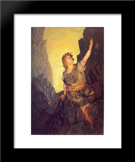 Portrait Of Ivan Yershov, The Role Of Siegfried 20x24 Black Modern Wood Framed Art Print Poster by Kustodiev, Boris