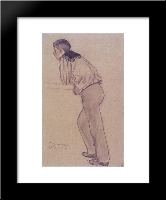 Portrait Of K.B. Kustodiev 20x24 Black Modern Wood Framed Art Print Poster by Kustodiev, Boris