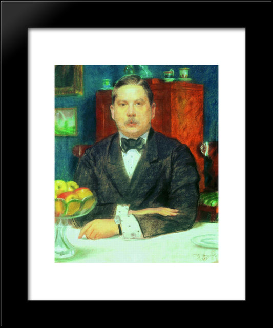 Portrait Of Konstantin Somov 20x24 Black Modern Wood Framed Art Print Poster by Kustodiev, Boris