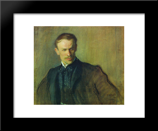 Portrait Of L.P. Albrecht 20x24 Black Modern Wood Framed Art Print Poster by Kustodiev, Boris