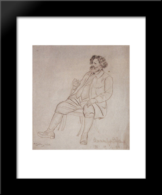 Portrait Of M.A. Voloshin 20x24 Black Modern Wood Framed Art Print Poster by Kustodiev, Boris