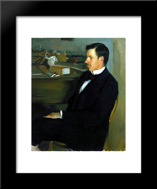 Portrait Of M.I. Heylik 20x24 Black Modern Wood Framed Art Print Poster by Kustodiev, Boris