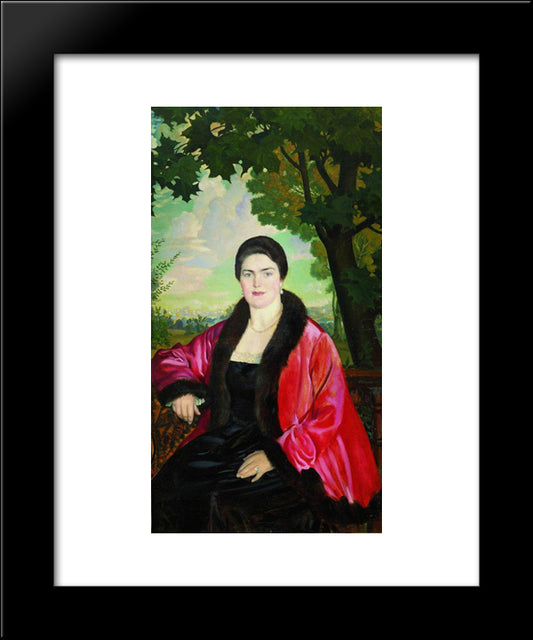 Portrait Of M.V. Chaliapina 20x24 Black Modern Wood Framed Art Print Poster by Kustodiev, Boris