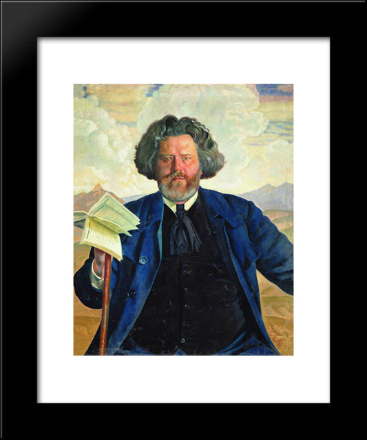 Portrait Of Maximilian Voloshin 20x24 Black Modern Wood Framed Art Print Poster by Kustodiev, Boris
