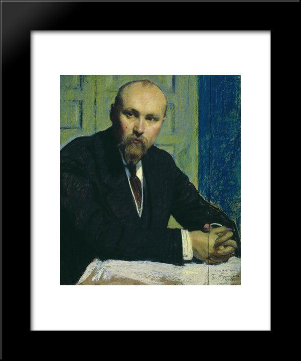 Portrait Of Nikolay Rerich 20x24 Black Modern Wood Framed Art Print Poster by Kustodiev, Boris