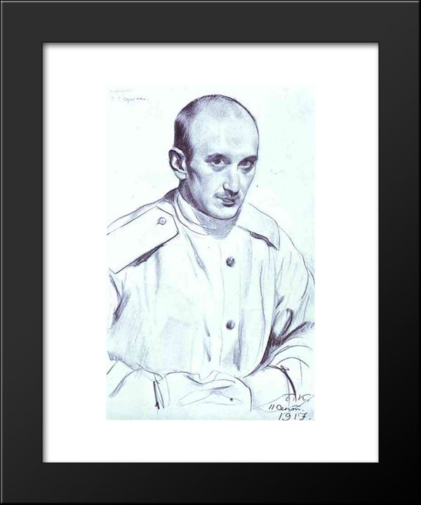 Portrait Of The Artist Georgi Vereisky 20x24 Black Modern Wood Framed Art Print Poster by Kustodiev, Boris