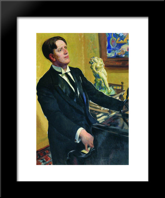 Portrait Of The Composer D.V. Morozov 20x24 Black Modern Wood Framed Art Print Poster by Kustodiev, Boris