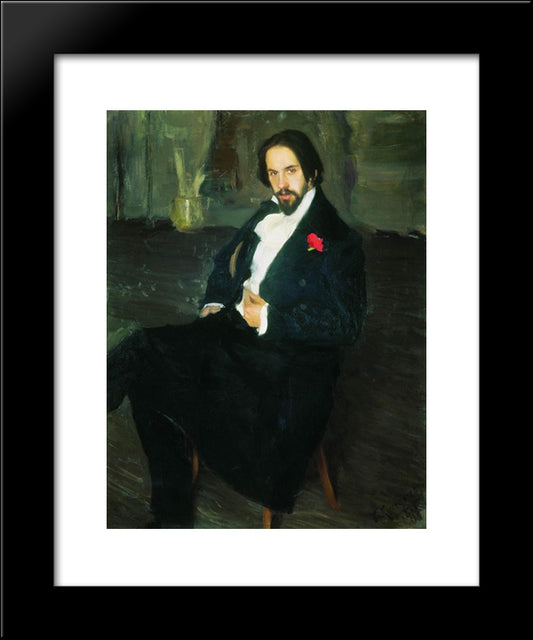 Portrait Of The Painter Ivan Bilibin 20x24 Black Modern Wood Framed Art Print Poster by Kustodiev, Boris