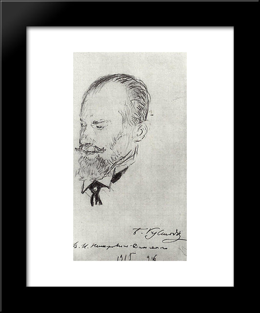Portrait Of Vladimir Nemirovich-Danchenko 20x24 Black Modern Wood Framed Art Print Poster by Kustodiev, Boris
