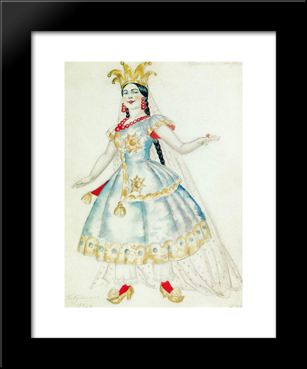 Princess Anfisa 20x24 Black Modern Wood Framed Art Print Poster by Kustodiev, Boris