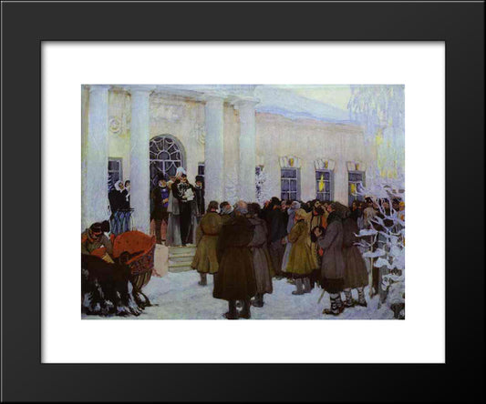 Reading Of The Manifest 20x24 Black Modern Wood Framed Art Print Poster by Kustodiev, Boris