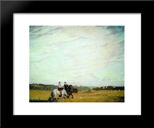 Ride. Boris And Yu. Kustodiyevs 20x24 Black Modern Wood Framed Art Print Poster by Kustodiev, Boris