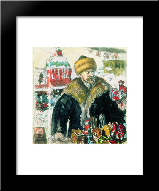 Self Portrait 20x24 Black Modern Wood Framed Art Print Poster by Kustodiev, Boris