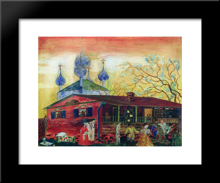 Shostakovich Museum Of Art 20x24 Black Modern Wood Framed Art Print Poster by Kustodiev, Boris