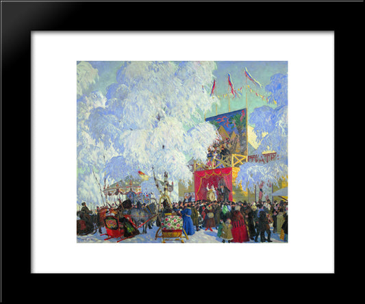 Show Booths 20x24 Black Modern Wood Framed Art Print Poster by Kustodiev, Boris