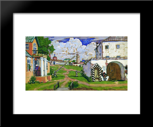 Square At The Exit Of The City 20x24 Black Modern Wood Framed Art Print Poster by Kustodiev, Boris