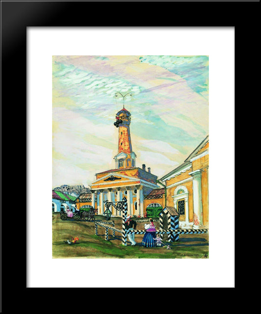 Square In Krutogorsk 20x24 Black Modern Wood Framed Art Print Poster by Kustodiev, Boris